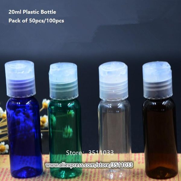 

storage bottles & jars 20ml empty plastic lotion refillable bottle sample cosmetic emulsion shampoo cream sub green blue brown clear contain
