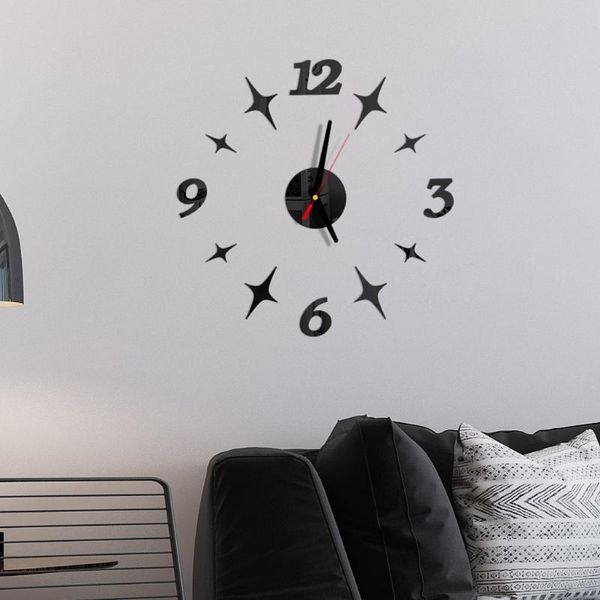 

wall clocks fashion diy clock 3d mirror surface sticker accurate home decor office