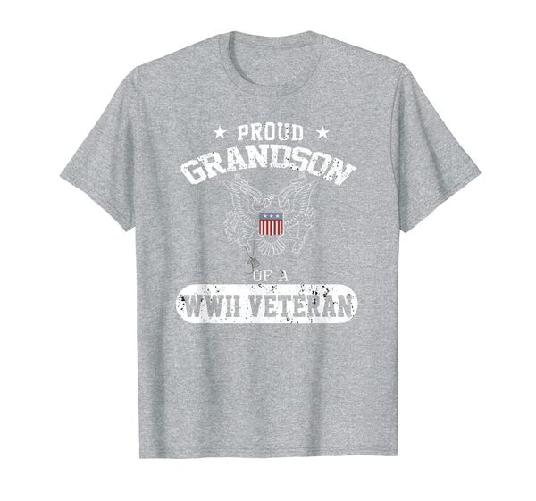 

wwii veteran's grandson t-shirt, veteran's day gift, White;black