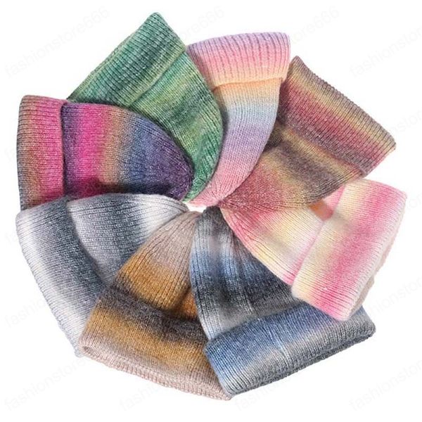

fashion tie dye beanies hats for women wool knitted winter warm cap men hip hop caps outdoor bonnet casual hat, Blue;gray