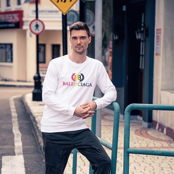 

france paris fashion hoodies men women designer hoodie autumn long sleeve pullover casual mens clothing s-5xl black white color balencaiga