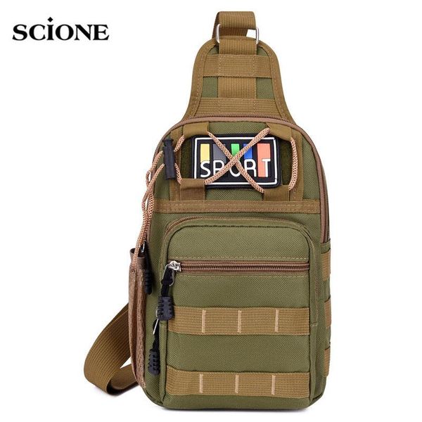 

nylon shoulder messenger multi-layer bag waterproof military tactical backpack men's chest bags outdoor handbag x221a