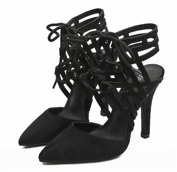 

sandals summer 2021 women's strap cut-out, Black
