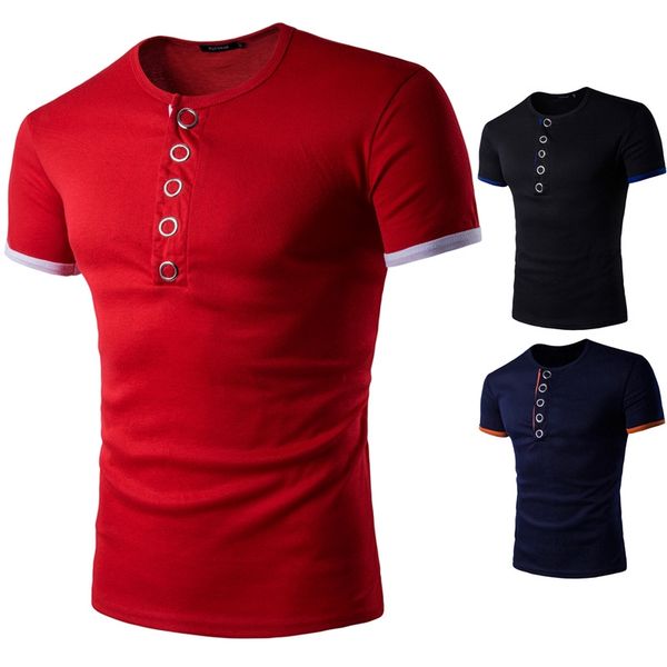 

men's t shirts summer youth fashion contrast color short sleeve top, White;black