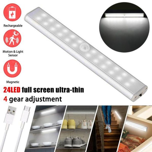 

motion sensor closet cabinet light wireless usb rechargeable indoor night lamp kitchen bedroom backlight