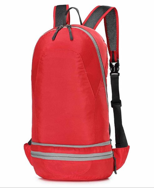 

red foldable backpack waist bag
