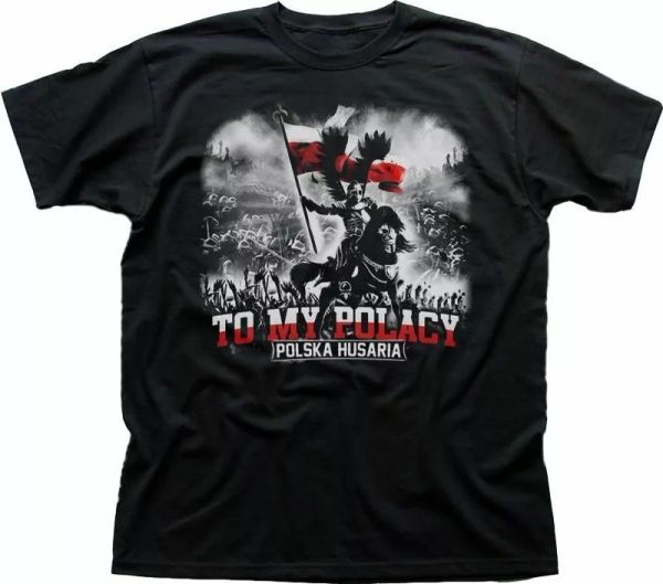 

polish polska husaria my polacy koszulka black tshirt t-shirt 9377, White;black