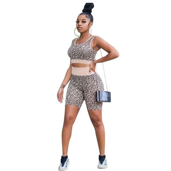 

women's tracksuits plus size tracksuit women set summer 2021 fashion o neck sleeveless crop tank biker shorts 2 piece, Gray