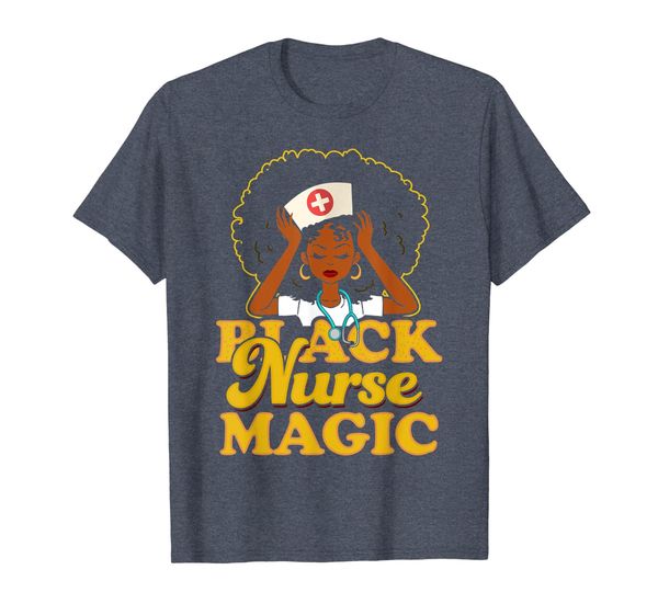 

black nurse magic black pride gift t-shirt, White;black