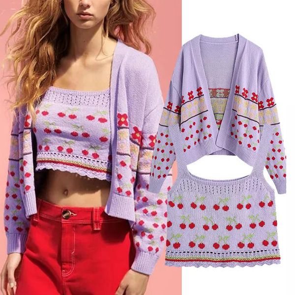

summer women jacquard print knitting coat long sleeve knitted cardigan receive waist slim women's jackets, Black;brown