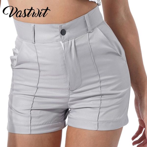 

women's shorts sailor high waist button decor pockets vintage short suit pants for office work, White;black