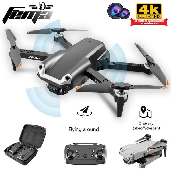 

drones k99max mini obstacle avoidance camera drone 4k fpv optical flow high hold smart follow 18mins rc quadcopter dron 1080p pk e525