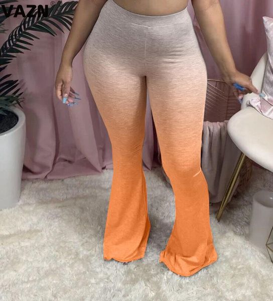 

women's pants & capris vazn summer colorful print 2021 vintage flare gradientÂ ramp casual simple party time for women, Black;white