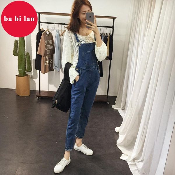 

women's jeans 2021 women jumpsuit large size loose casual denim rompers womens jumpsuits wide leg overalls, Blue