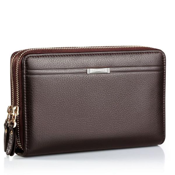 

wallets summer men's bag double zipper hand business wallet, Red;black
