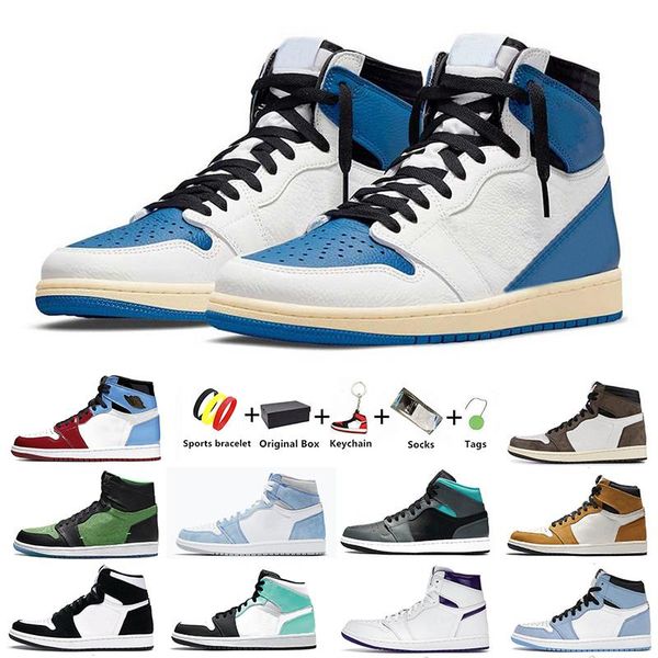 

jumpman 1 travis x fragment 1s mens basketball shoes university blue twist unc hyper royal dark mocha og black white men women trainers spor