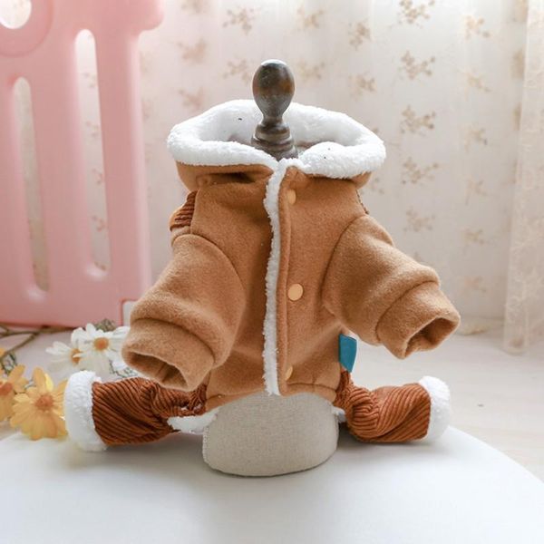 

dog apparel christmas jumpsuits pet plus velvet thick warm overalls jumpsuit funny cute holiday party costume