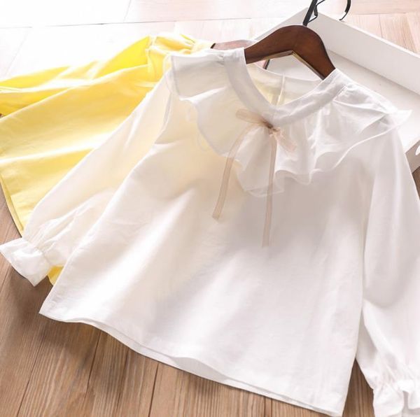 

shirts owligbaby spring girls blouses 2021 v-neck pullover shirt children's clothing wholesale, White;black