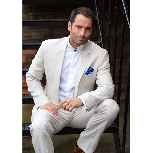 

men's suits & blazers custom made style beach ivory men suit slim fit blazer masculino 2 piece wedding tuxedos (jacket+pants) g358, White;black
