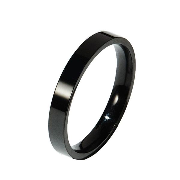 

cluster rings 3mm thin titanium ring for women simple rose gold black silver color slim alliance bague female wedding engagement band, Golden;silver