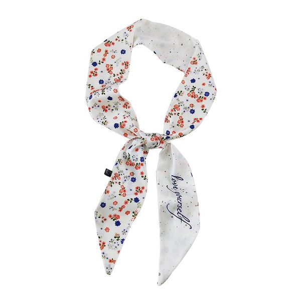

scarves colored striped floral headband scarf ribbon elegant ladies fashion accessories, Blue;gray