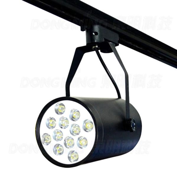

12w led track light ac85-265v white/black supermakret store spot lamps decorate lighting bright lights