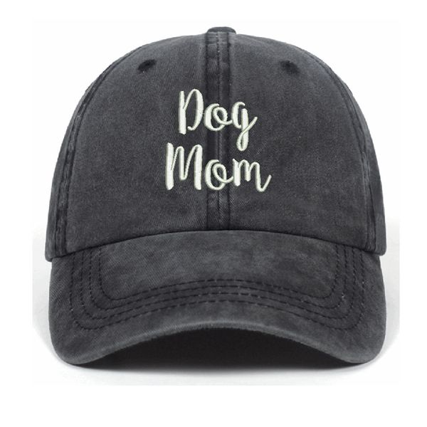 

washed dog mom embroidered baseball cap cotton duck cap dad hip hop hat, Blue;gray