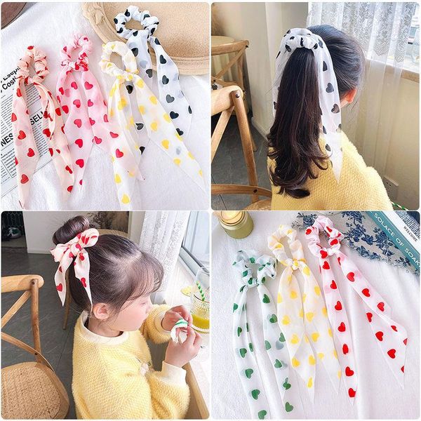 

soft and comfortable hair bands for girls heart printed princess hairband sweet fabric designer chindren accessories, Slivery;white
