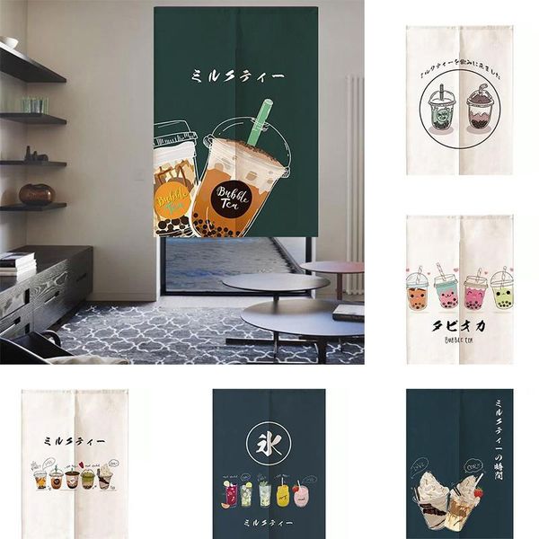 

milk tea shop door curtain kitchen bedroom hald panel partition cloth home decoration & drapes