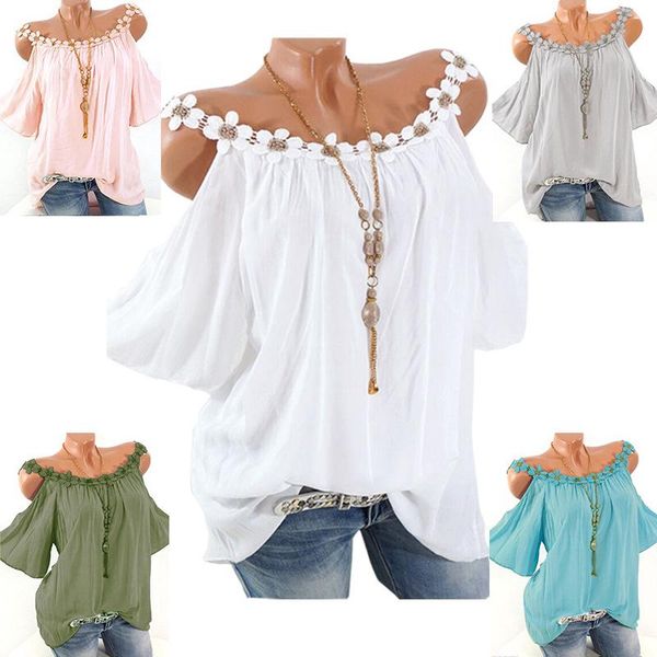 

casual summer woman white t-shirt strapless lace short sleeve t-shirts 2021 fashion slim female streetwear ladies solid women's