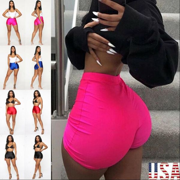 

women fitness shorts bike high waist soft stretch leggins cotton spandex workout short femme, White;black