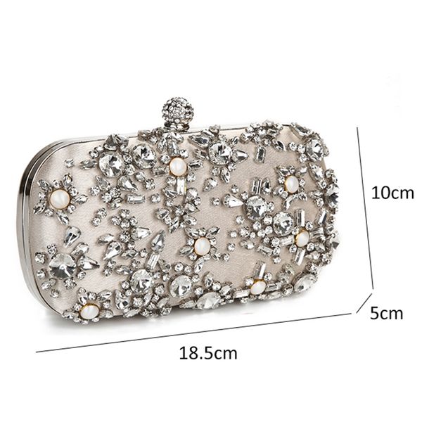 

women's evening clutch bag party purse luxury wedding for bridal exquisite crystal ladies handbag apricot silver wallet 27k