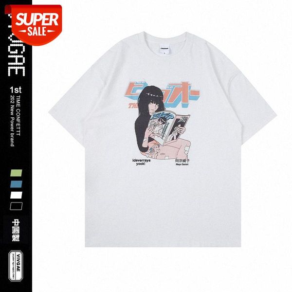 

vivgae men's two-dimensional character personality flow loose short-sleeved t-shirt for men and women #pz6k, White;black