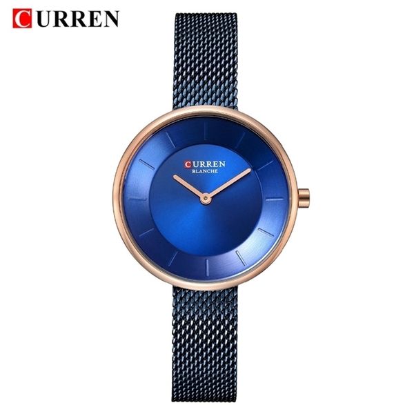 

curren luxury fashion ladies watch rose gold women watches elegant minimalism casual black female waterproof clock for girl 210608, Slivery;brown