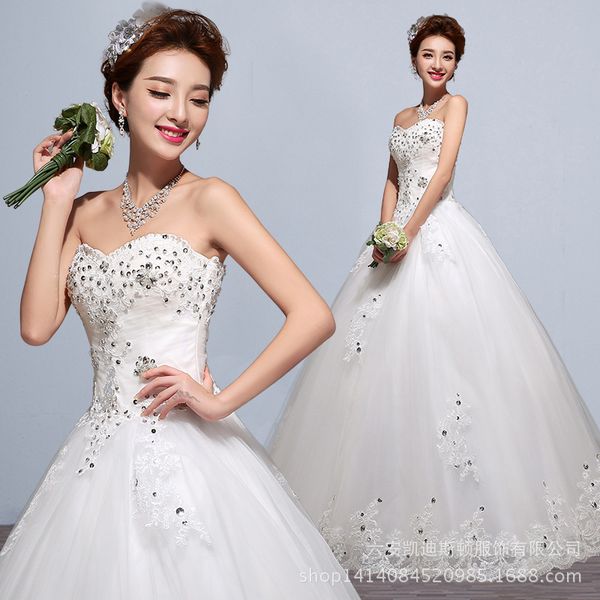 

suzhou wedding 2021 strapls slim korean princs wedding long large banquet evening drs, White