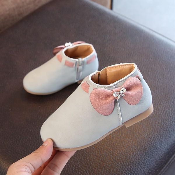 

first walkers fashion baby girls cute sneaker boots born casual shoes children non-slip zipper booties with bow