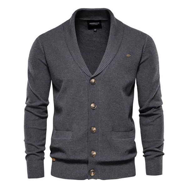 

men's sweaters 2021 autumn winter knitted cardigans v neck solid color sweater for male fashion business jumpers outerwear, White;black
