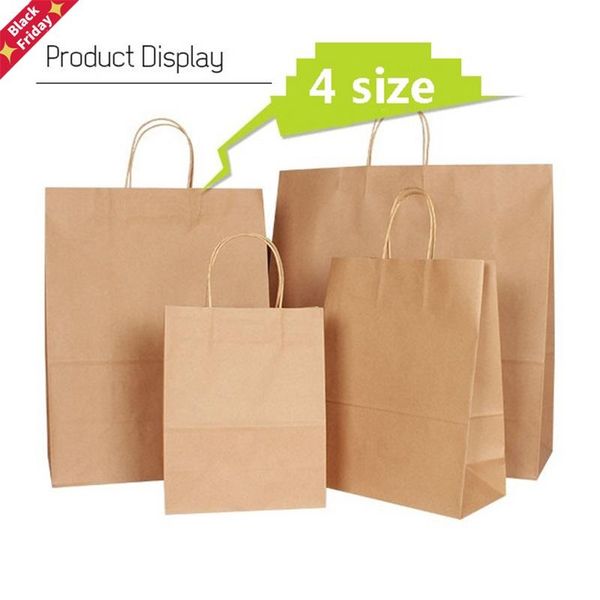 

10pcs/lot kraft paper bag with handle wedding party fashionable cloth shoes gift bags 4size multifunction wrap