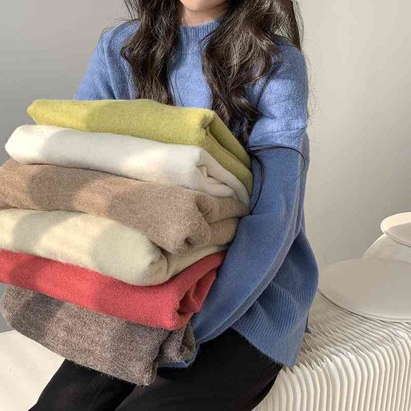 

8 colors autumn winter korean style warm knitted sweaters womens soft half turtleneck sweater and pullovers (c8131) 210423, White;black