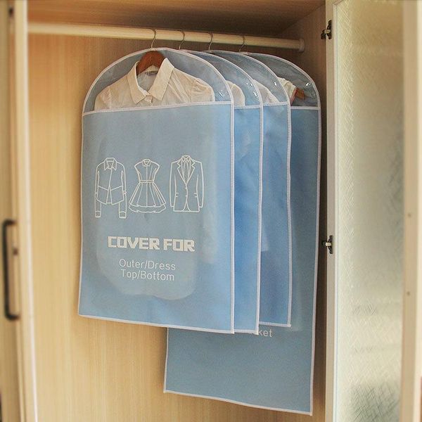 

1pc garment clothes coat dustproof cover suit dress jacket protector travel storage bag thicken clothing dust with zipper boxes & bins
