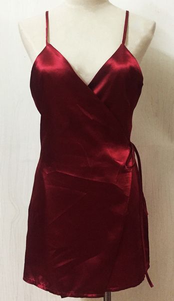 

pyjamas summer camisole side skirt fashion slim v neck wine red dress female underwear womens designer sexy, Black;white