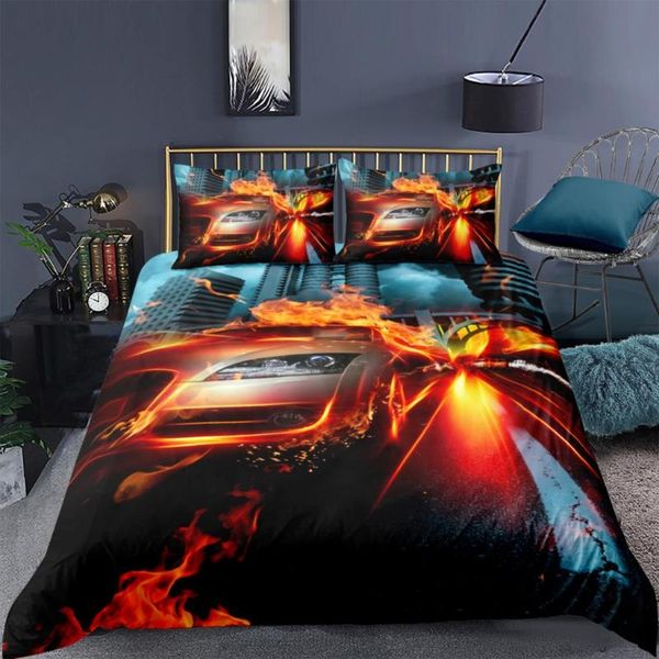 

bedding sets 3d gray comforter covers motorcycle race quilt cover set pillow cases king  super twin size 140*210cm car beddings