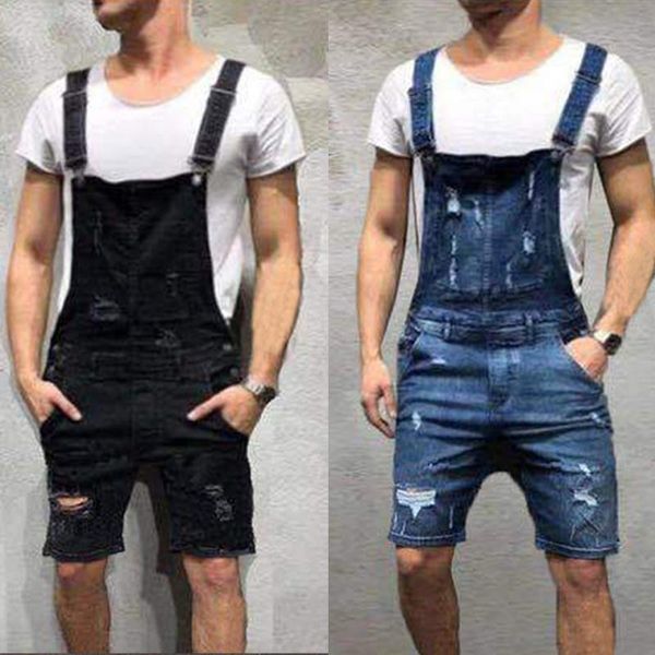 

men's jeans casual denim shorts overalls trousers fashion short knee length pants man blue slim fit clothing