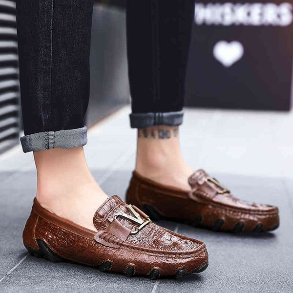 

dress shoes sapatilhas masculinas de couro genuÃ­no, mocassim casual, marca luxo, signer para dirigir, 14mt, Black