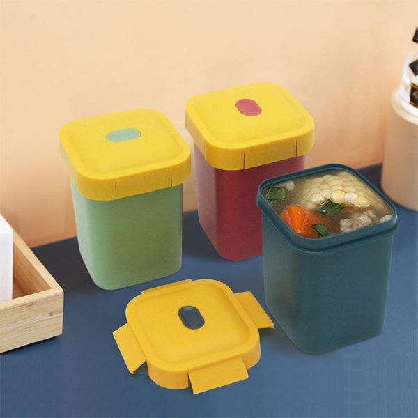 

dinnerware sets 550ml portable square shape wheat straw lunch box microwave breakfast porridge sealed soup cup container bento