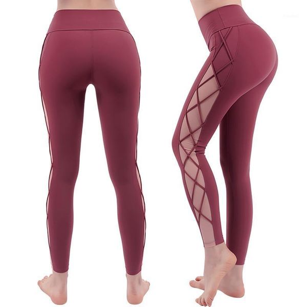 

yoga outfit women's fishnet pants high waist naked feeling hip lifting tight fast dry running sweatpants leggins pantalon#30