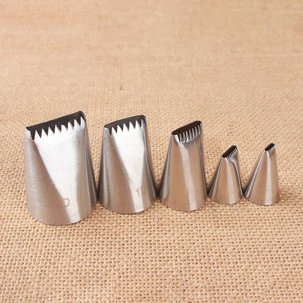 

baking & pastry tools 5pcs/set cream nozzle mouth jam tip set cake biscuit decorating combination round tool