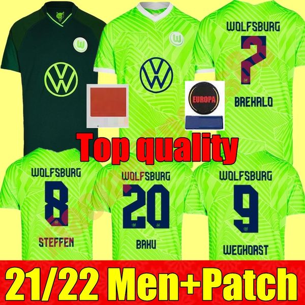 

21 22 vfl wolfsburg soccer jersey 2021 2022 home ginczek steffen shirts away roussillon mehmedi mbabu brooks arnold weghorst football unifor, Black;yellow