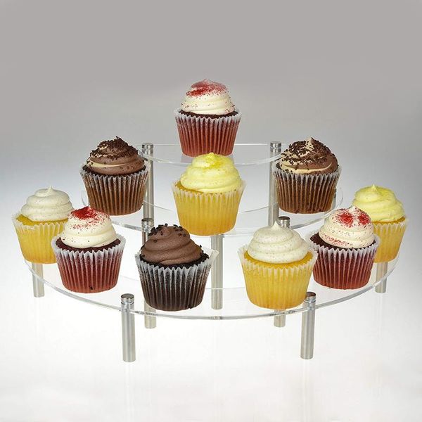 

other bakeware 3-layer semicircle acrylic jewelry display rack cake deskholder tableretail stand he