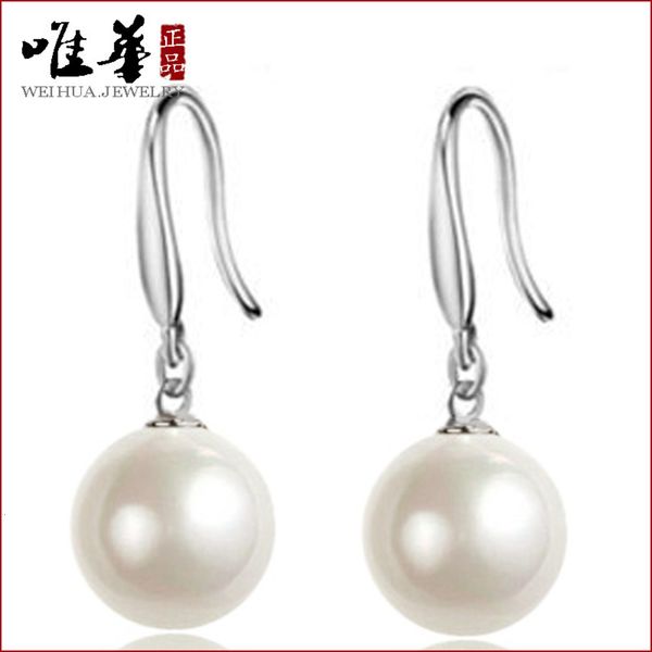 

weihua zhengyuan pearl silver plated earrings / ear accessories, Black